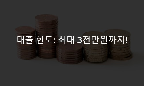 대출 한도: 최대 3천만원까지!