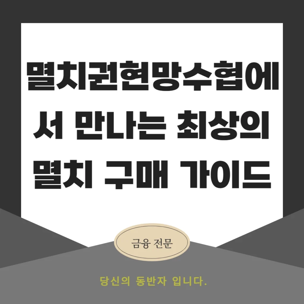 멸치권현망수협에서 만나는 최상의 멸치 구매 가이드