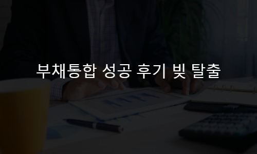 부채통합 성공 후기 빚 탈출